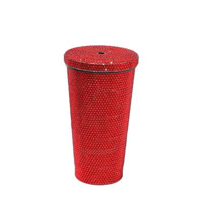 China Diamond Bling Rhinestone Stainless Steel Automotive Thermos Refillable Water Bottle Insulated Water Bottle Sparkle Water Cup for sale