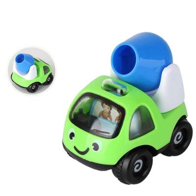 China PVC Children's Inertia Engineering Car Toy Cartoon Train Small Bouncing Action Number Inertia Car for sale