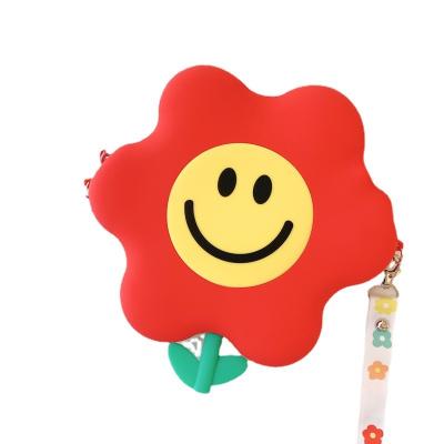 China CPC Sunflower Face Silicone Bag 12*12*12 Lovely Flower Children Smiling Princess Bag for sale