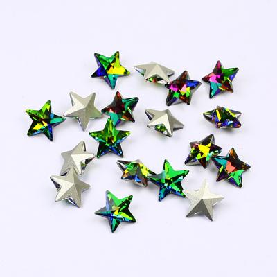 China Pointback ways 5*5mm star shape ab glass rhinestone factory outlet high quality rhinestone for jewelry making bags garment shoes for sale