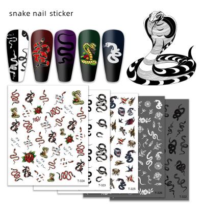 China SDIY Nail Manicure Ways Supply New Designers 3D Gels Nail Stickers 2020 Snake Nail Art Sticker for sale