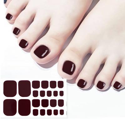 China Waterproof Wraps Toe Nail DIY Art Accessories Decals Full Cover DIY Toenail Sticker Solid Color Summer Foot Nail Stickers Widly for sale