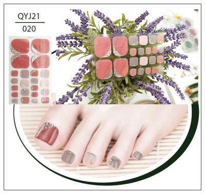 China Widly 2021 New 3D Diamond Summer Celebrity 3D Glittler Toe Nail Adhesive Art Foot Sticker Stenciling Foot Stickers for sale