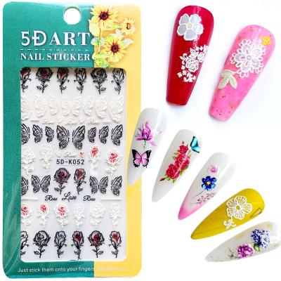 China Wholesale Colorful 5D Nail Art Beauty Ways 2021 Sticker For Nail Art Decoration for sale