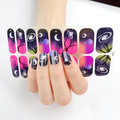 China Girls Nail Beauty Cartoon Flower Decorations Nail Art Sticker Tattoo Manicure French Full Self Adhesive Nail Tips Waterproof Slider Nail Stickers for sale