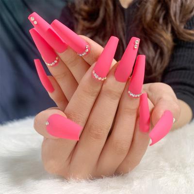 China Fale Nails Press Designs French False Nail High Quality Rose Design Wholesale Colorful Rose Gel Press On Nails for sale