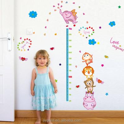 China No Remaining Residue Height SK9141 Growth Chart Monkey Elephant Wall Sticker for sale