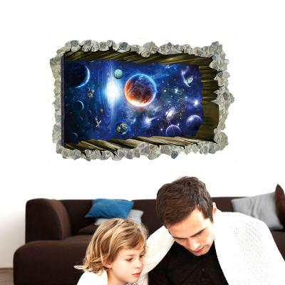 China WALL STICKER SK9304 Living Room Wall Sticker Universe 3D Space Wallpaper for sale