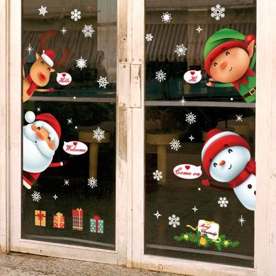 China WALL STICKER SK9242 Kids Christmas Decoration Deer Nursery Merry Christmas Windows Stickers for sale