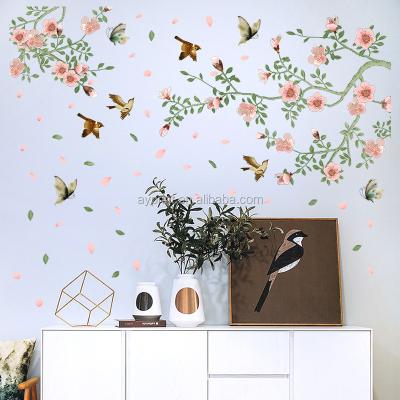 China Korean Decorative Bird Flower WALL STICKER SK9283 Treetop Branch Branch Wall Sticker for sale