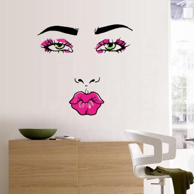 China No Other Residue Woman SK36002 Face Decor Removable Home Fashion Wall Stickers Modern Women for sale