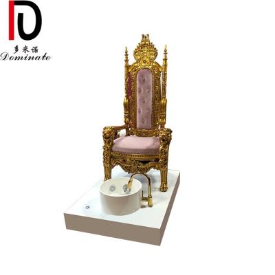 China Leisure Chair New Design Wedding Event Banquet Use King Throne Chair Luxury With Foot Bath for sale