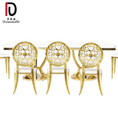 China Modern Cheap Special Round Back Gold Frame Stainless Steel Hotel Chairs for sale