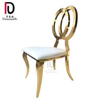 China Gold Modern Wedding Design Furniture Frame Stainless Steel Banquet Dining Chair For Sale for sale