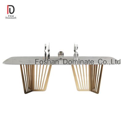 China Dining set marble top stainless steel legs dining table&chair for dining room or hall for sale