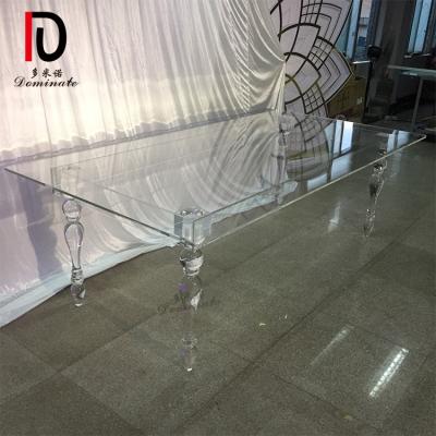 China Eco-friendly New Design Modern Rectangular Factory Customized Simple Fashion Transparent Acrylic Table For Wedding for sale