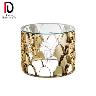 China Modern Simple Modern Stainless Steel Tempered Glass Single Low Coffee Table For Wedding for sale