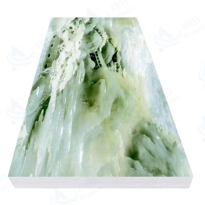 China New Marble Acrylic Plastic Ceiling 3mm UV Waterproof 3D PVC Sheet Wall Covering Decorative Panel Translucent for sale