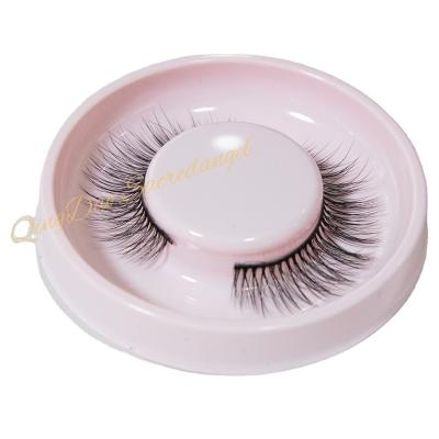 China Mink False Eyelashes handmade soft shorts of cotton crisscross high quality plastic band for sale