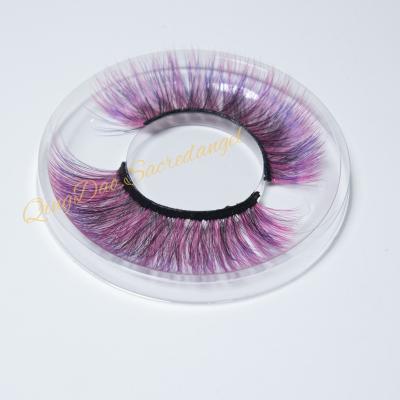 China Customizable Crisscross Packaging Colored Mink Fake Eyelashes Highlights for sale