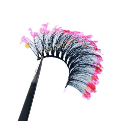 China Customizable Natural False Eyelashes Crisscross D Chain Different Color for sale