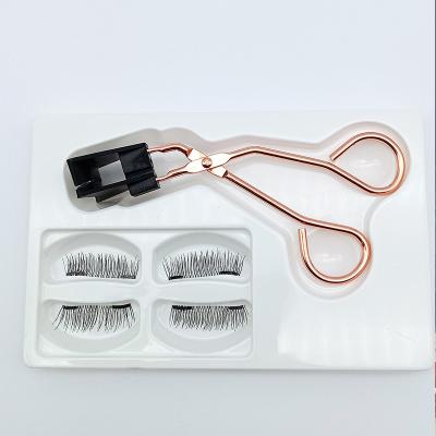 China Feather manufacturers wholesale magnetic eyelash multi-level magnetic glue suction type false eyelash two pairs for sale