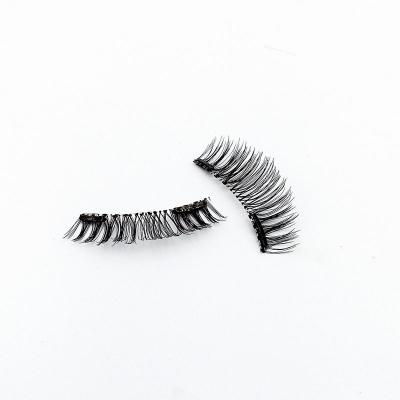 China Feather Multilayer Magnetic False Eyelashes Stick Free Magnetic Suction Natural Round Box Two Pairs Eyelash Makers for sale