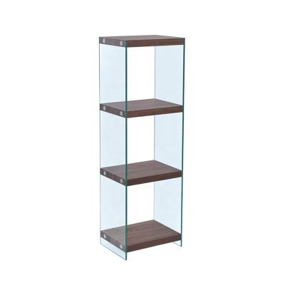 China 2019 New Modern Decoration Simple Design 3-Shelf Pipe Shelves, Ground Shelves, Glass Shelf/Bookcase Furniture For Living Room Funiture for sale