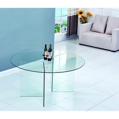 China Hot Sale Dining Room Furniture Round Round Shape Glass Top Dining Table For Restaurant Classic Design for sale