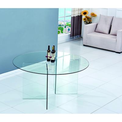 China Round Chinese Dining Table Round Dining Table Designs Small Round Fiberglass Modern Luxury Glass Dining Table for sale