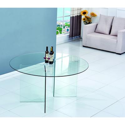 China Round glass table for luxury round pranzo de tavolo round dining room kitchen space saving furniture modern dining table for sale