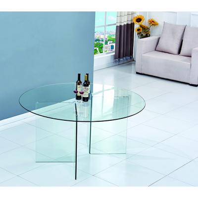 China Kitchen Table Round Dining Room Dining Tables With Italian Luxury Glass Top Modern Glass Dining Table for sale