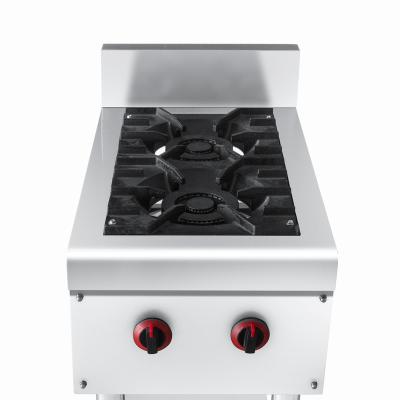 China Hotel Stainless Steel Outdoor Vertical Cooking Kitchen Gas Stove 2 Burner for sale