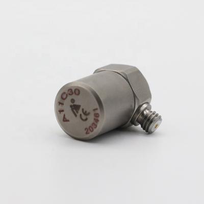 China General characteristics good temperature PE uniaxial uniaxial acceleration sensor A11C30 linear transient piezoelectric accelerometer sensor for sale