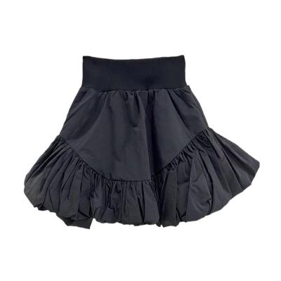 China Hot Selling Sustainable Mini Splicing Bubble Skirt Fashion Stretch High Waist Slim Women's Casal Skirt One Line for sale