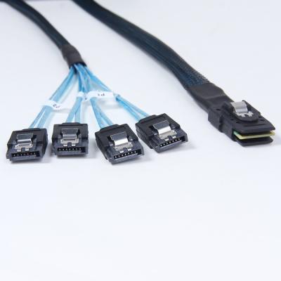 China Mini SAS 36p to 4 SATA 7P in blue Internal SATA Cable ,sata with latch for sale