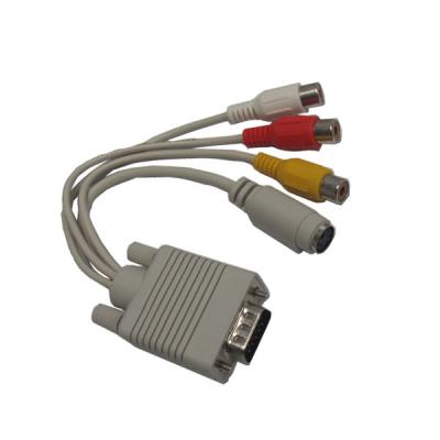 China VGA To Svideo and 3RCA Female Cable/VGA TO RCA CABLE/VGA TO Svideo cable/Y cable for sale