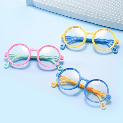 China Fashionable Round Optical Monocle Frames Eyeglasses Children River Glass Blue Light Blocking Kids for sale