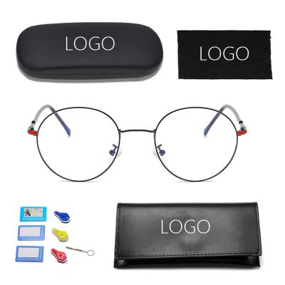 China Fashionable Metal Optical Frame Glasses Anti Blue Light Glasses Round for sale