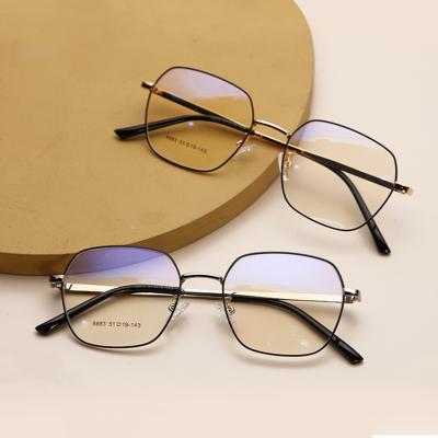 China Fashionable Unisex Oversized Optical Glasses Classic Big Metal Frame Blue Light Glasses for sale