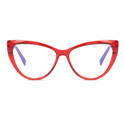 China OEM Fashion Red Computer Fashionable Eyewear Blue Light Glasses Cat Eye Glasses Women for sale