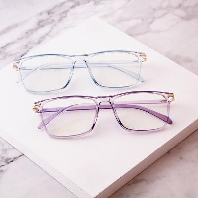 China Classic Fashionable Custom Clear Clear TR90 Unisex Optical Frames For Women Glass River Square Light Blue Eyeglass for sale