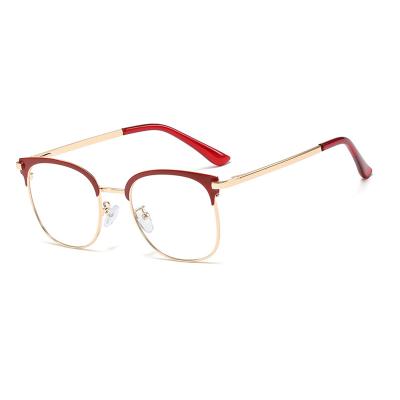 China Eyewear Fashionable High End Red Oversized Blue Anti Light Glasses Fashion Optical Designer Eyeglasses Frame Women for sale