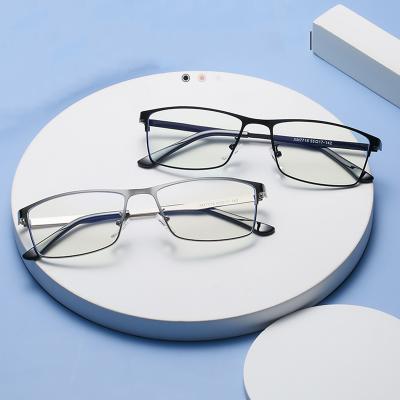 China Eyewear Fashionable Square Men Unisex Blue Light Blocking Glasses Anti Frame Metal Glasses for sale