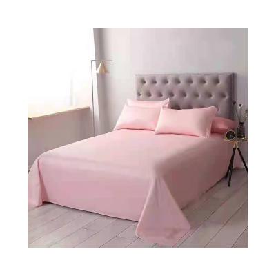 China Wholesale Pure Cotton Single Color Hotel Bed Sheet Staple Single Long Cotton 60s High Quality Bed Sheet for sale