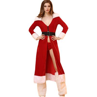 China High Quality Polyester Light Up Sexy Lingerie Santa Clau Party Costume Christmas Dress For Girl for sale