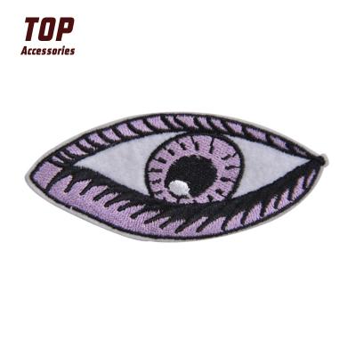 China Handmade High Quality 3D Embroidery Patches Logo Sew On Eye Embroidery Applique for sale