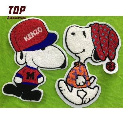 China New Product Handmade Embroidery Cartoon Towel Chenille Patch For Hoodies for sale