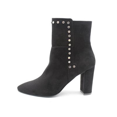 China New Women Ankle Bootie Block Heel Stud Block Heel Fashionable Ladies Booties Stylish Daily Wear High Heels Ankle Boot For Female for sale