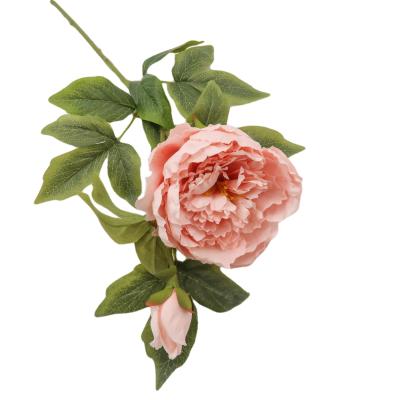 China 40179 Realistic Peony Flowers Wedding Flowers Rose Home Decorative Artificial Silk Peony Decoration for sale